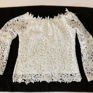 Off the shoulder lace top bell sleeve Size L